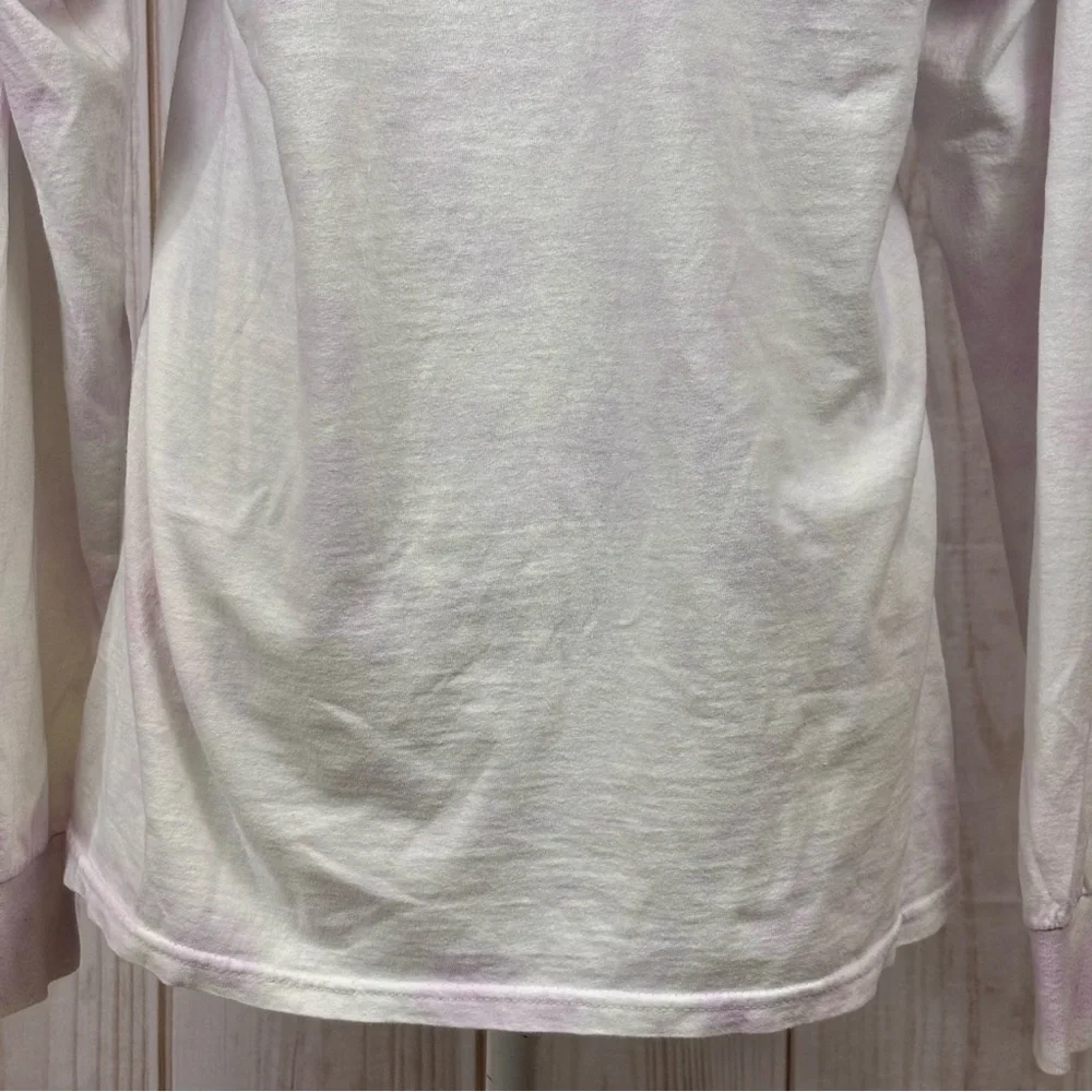 Disney Frozen Long Sleeve Tee Tye Dye Elsa Olaf Comfort White Purple Size Medium - Picture 7 of 12